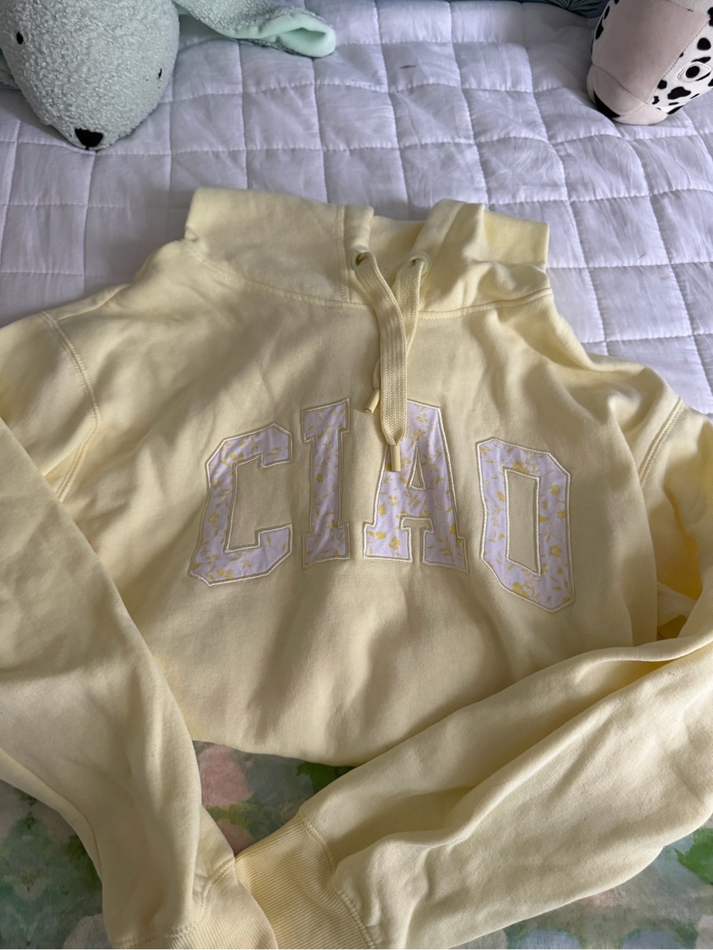 GAP Light Yellow Hooded Pullover with Drawstring